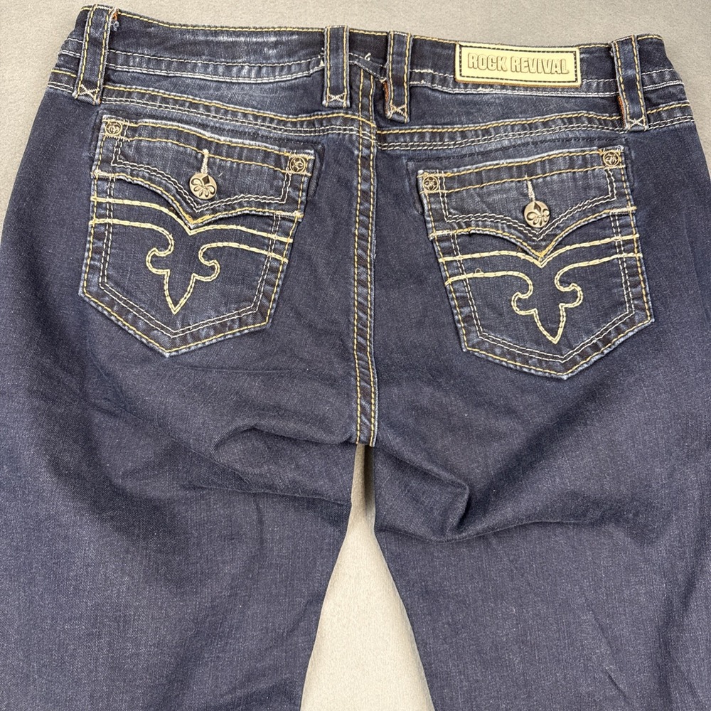 Rock Revival Jeans Alivia WOMENS 34/32 Easy SKINNY Denim Western Preppy Style